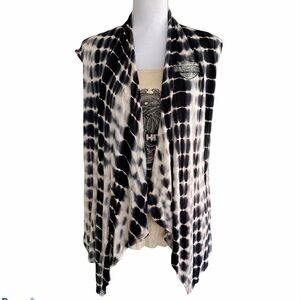 Harley-Davidson Tie Dye Bling Rhinestone Drape Front Tank Top Small/Medium